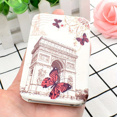 Compact Makeup Mirror Travel Portable PU Vanity Mirror Double Side Beauty Mirror