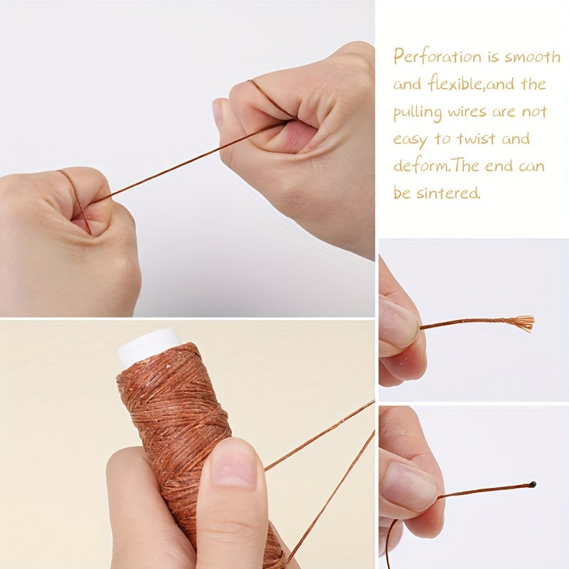 32 Yards Waxed Thread & Leather Needles - Upholstery & Leather Repair