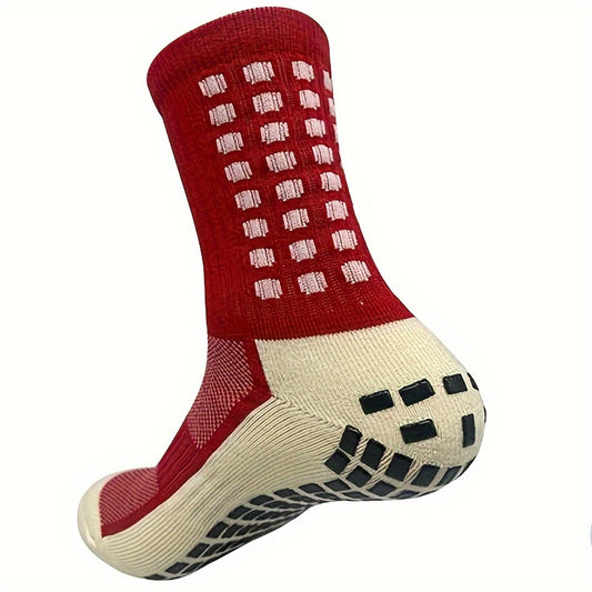 Men's Non-Slip Crew Sport Socks with Gripper