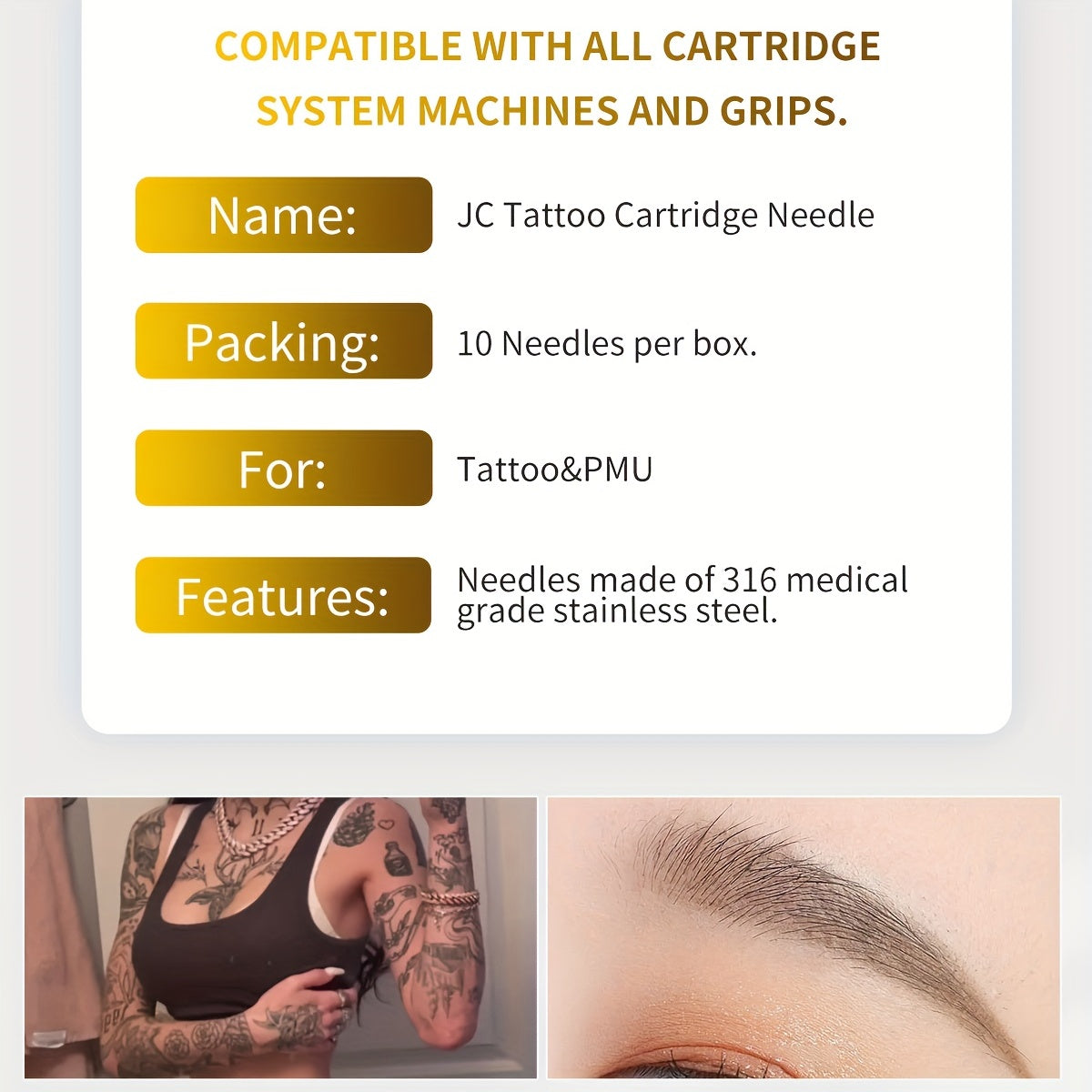 10PCS Tattoo Needles Cartridge Round Liner Round Shader Tattoo Needles