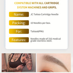 10PCS Tattoo Needles Cartridge Round Liner Round Shader Tattoo Needles