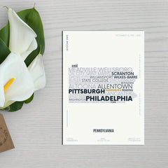 Pennsylvania State Letter Map Sticker Kids Room Wall Poster A4