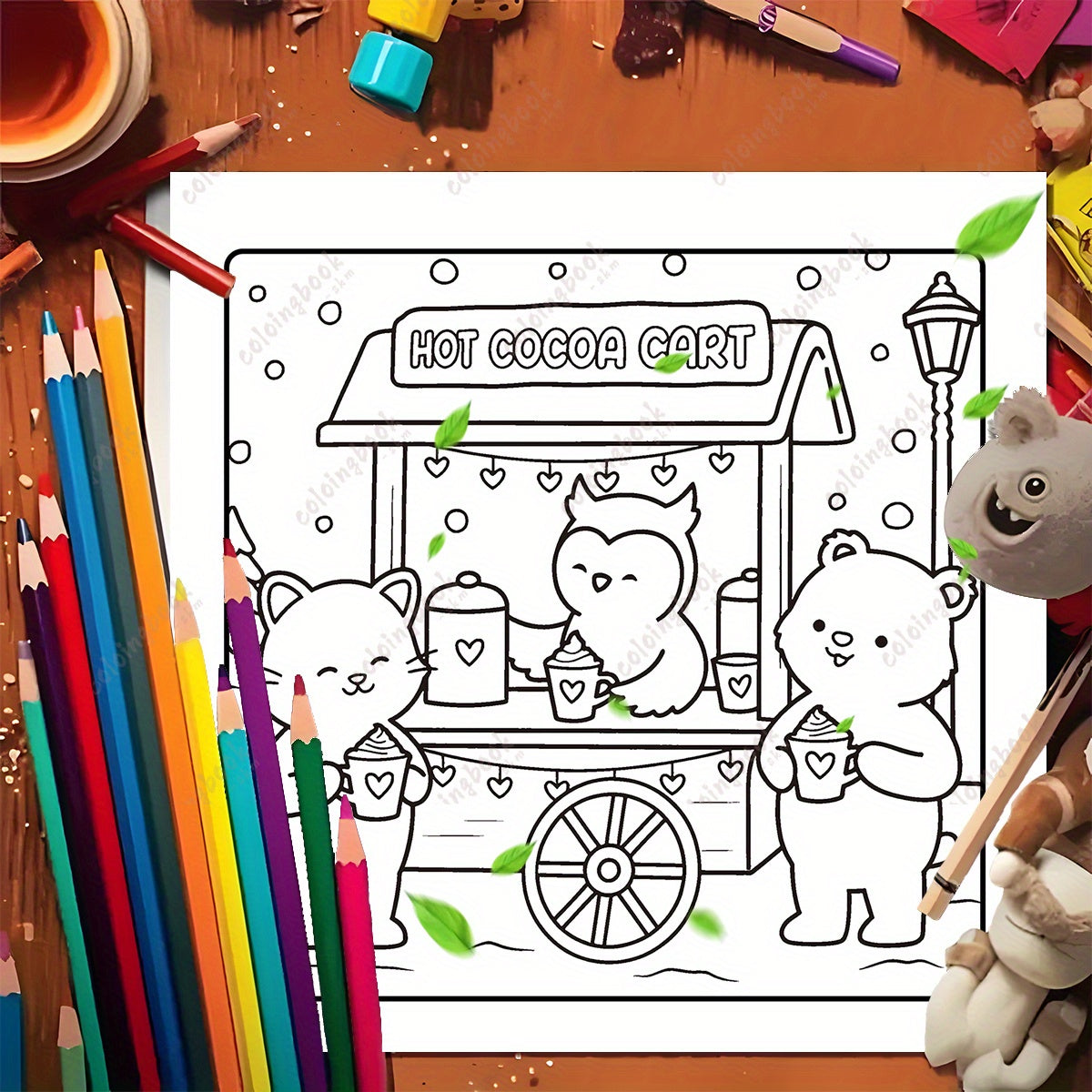 Deluxe Paws & Hearts Coloring Book - 20 Pages - Unique Cover Design