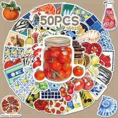 50 Mediterranean Theme Decorative Stickers for School and Party Decorations