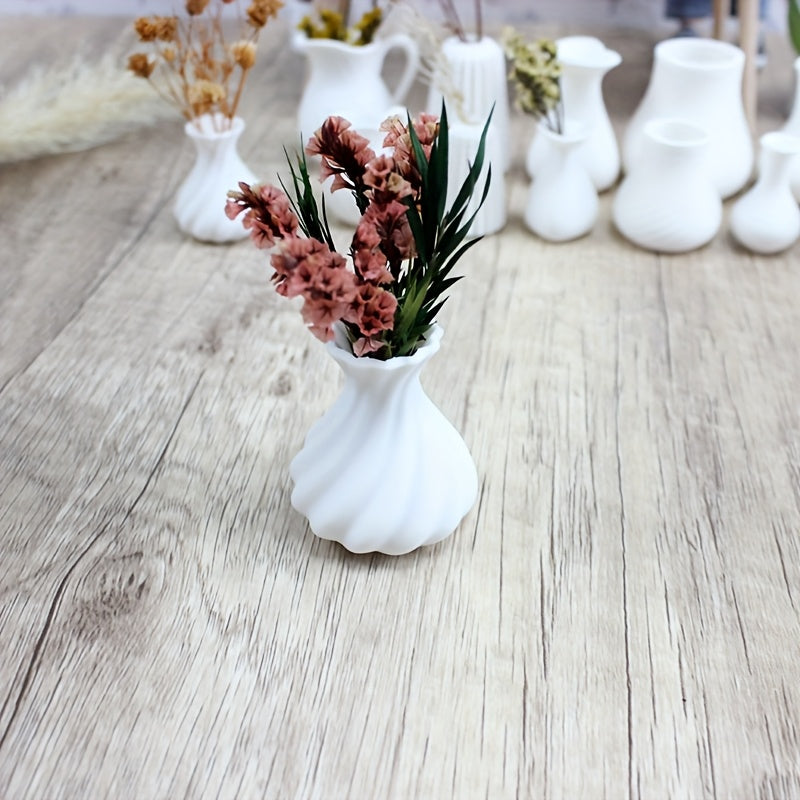 Mini Art Vase for Dollhouses Plastic Flower Arrangement DIY Collectible Display
