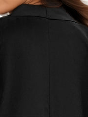  Women's Solid Open Front Waterfall Collar Blazer