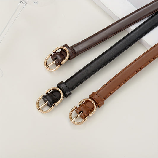 Girls Boys Oval Buckle Belt Fashion Accessory for Jeans Pants
