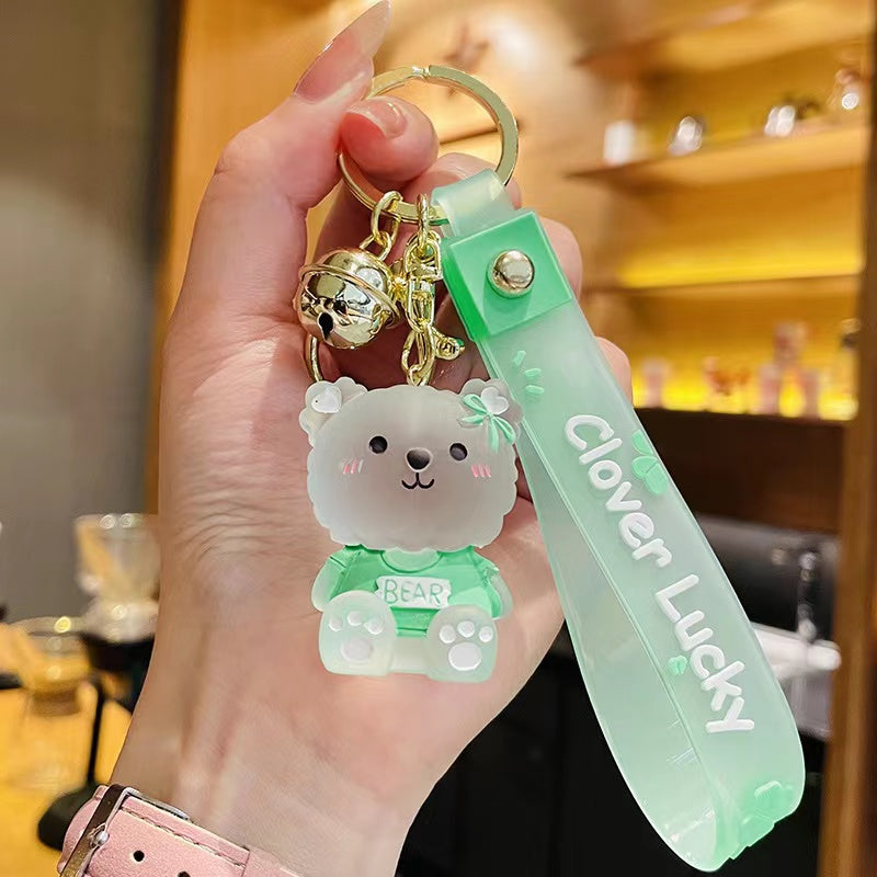 Cartoon Bear Car Keychain Small Animal Pendant Key Ring