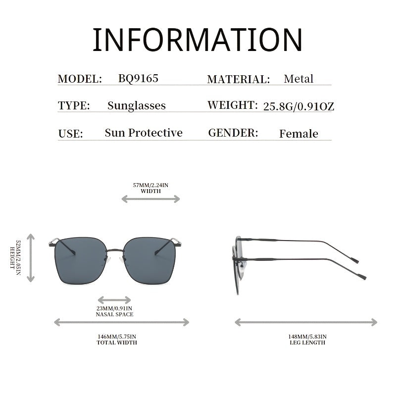Square Frame Tinted Lens Sunglasses UV400
