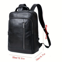 Men's Leather Backpack Casual Business Computer Backpack
