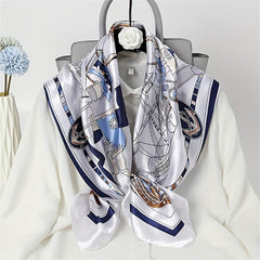 Vintage Silk Scarf Square Neckerchief Women Casual Shawl
