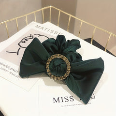 Rhinestone Ring Decor Leopard Bow Scrunchies Hair Ties
