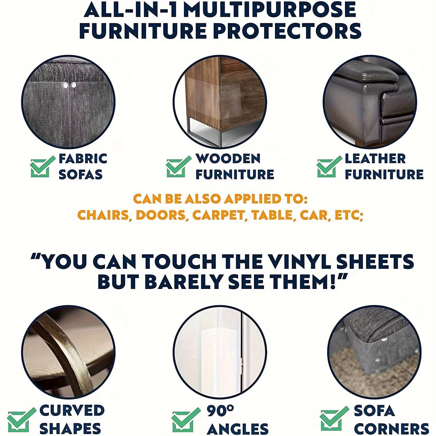 10pcs Heavy Duty Cat Scratch Deterrent Furniture Protectors