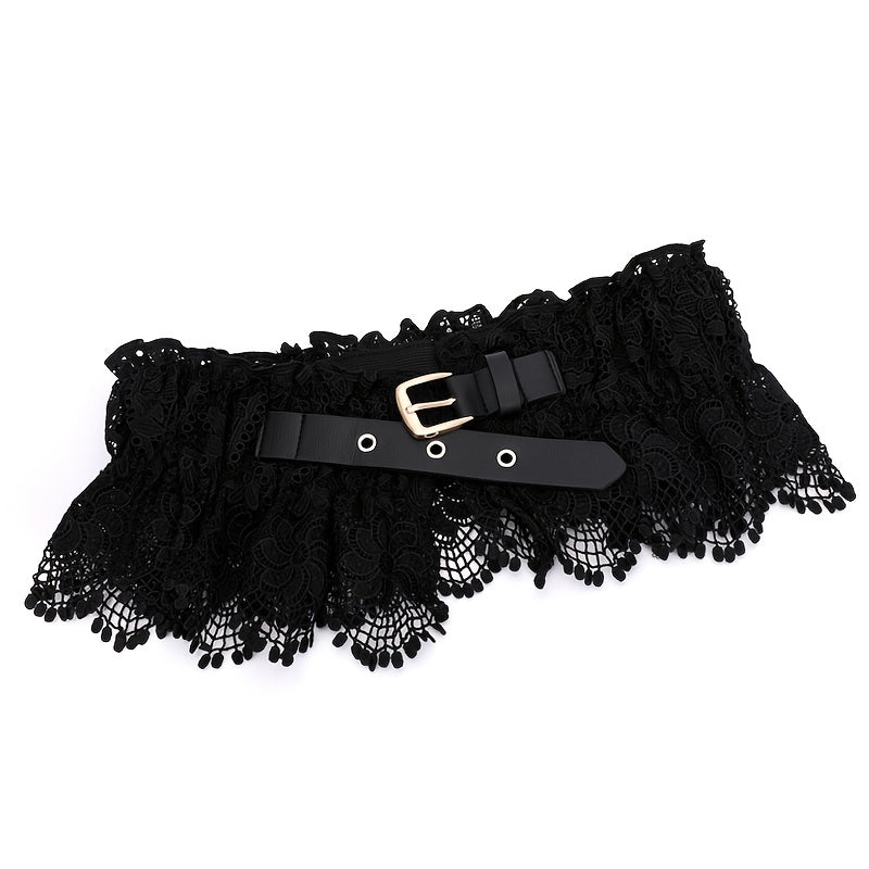 Wide Elastic Lace Belt Ladies Skirt Waist Shirt Decor