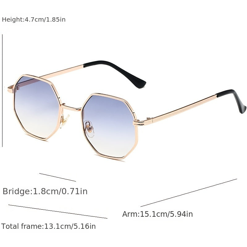 Gradient Lens Sunglasses Polygon Frame UV Protection
