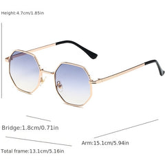 Gradient Lens Sunglasses Polygon Frame UV Protection