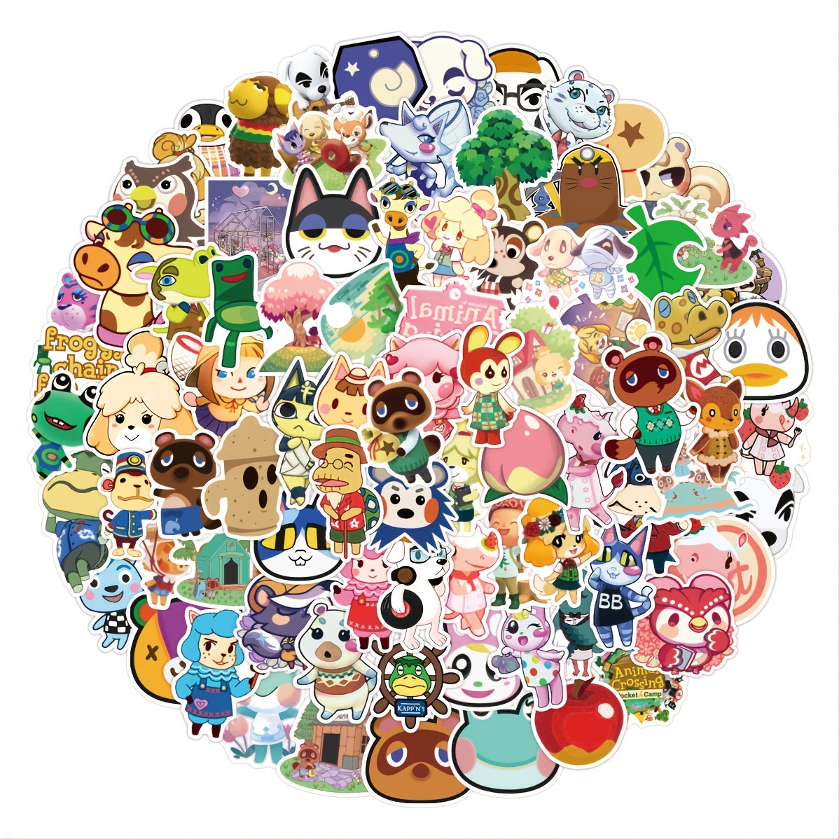 50PCS Cartoon Animal Stickers Waterproof Decorative Water Cup Tablets