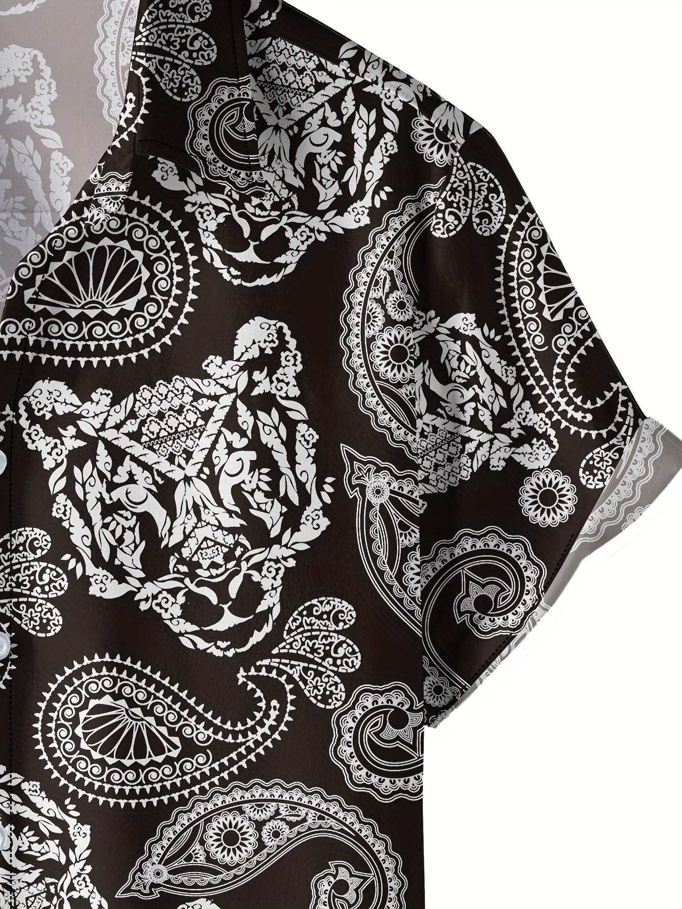 Men's Paisley Print Bowling Shirt Camp Collar Short Sleeves Hawaiian Shirt