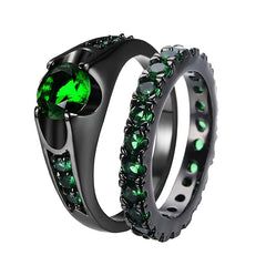 Gemstone Couple Ring Jewelry Accessories Engagement Wedding Hand Jewelry