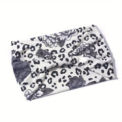 Bohemian Rose Print Boho Headband Wide Sweatbands Hair Accessories For Women