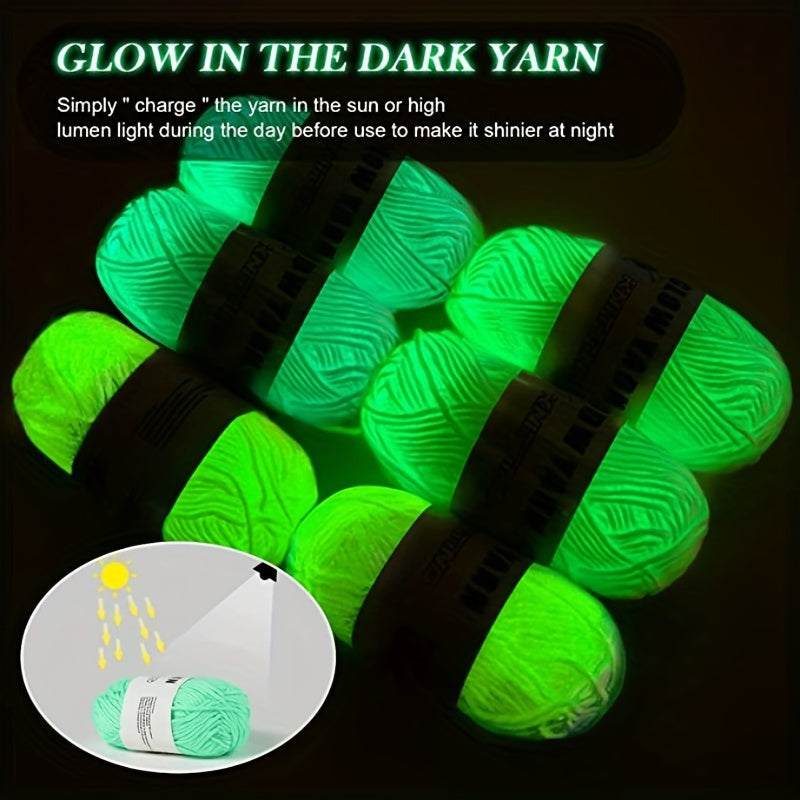 2pcs Glow in the dark Wool Soft Knitting Creative Material