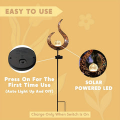Crackle Glass Globe Stake Solar Lights | Outdoor Waterproof LED Garden Lights