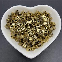 100pcs Antique Acrylic Letter Beads for Jewelry Making DIY Bracelet Necklace