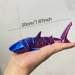 2pcs 3D Printed Articulated Shark Figurines Ocean Animal Collectibles