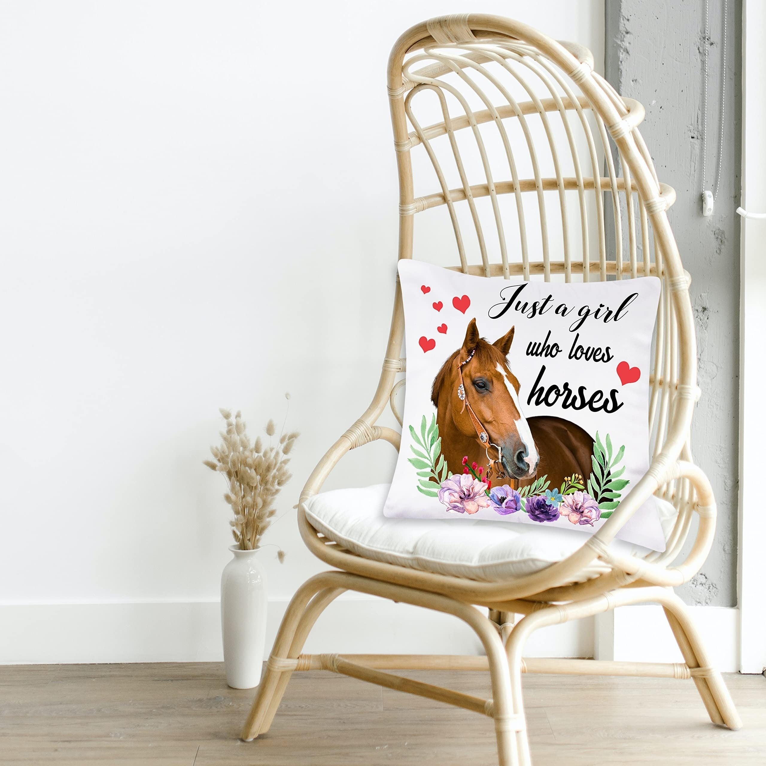 Horse Decorative Throw Pillow Covers for Girls
