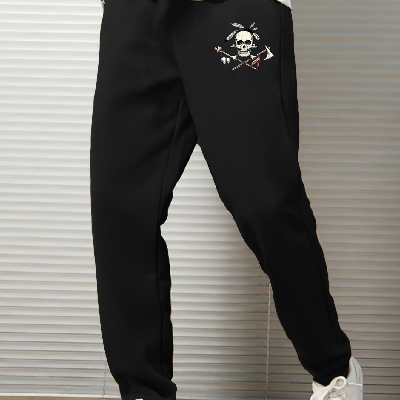Men's Casual Skull Print Sweatpants for Spring Fall