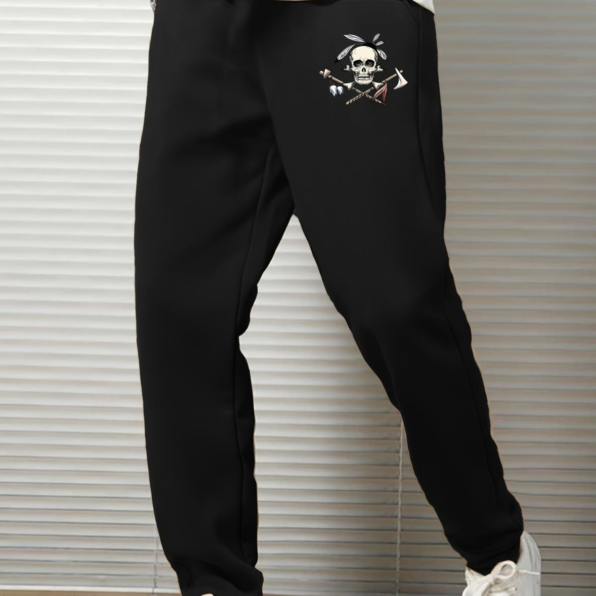 Men's Casual Skull Print Sweatpants for Spring Fall