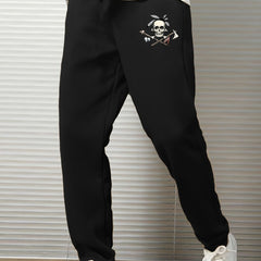Men's Casual Skull Print Sweatpants for Spring Fall