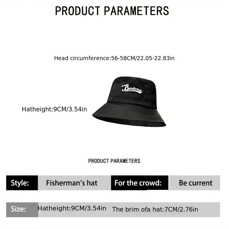 Men's Letter Fisherman Hat Spring Summer Thin Breathable Basin Hat