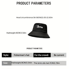 Men's Letter Fisherman Hat Spring Summer Thin Breathable Basin Hat