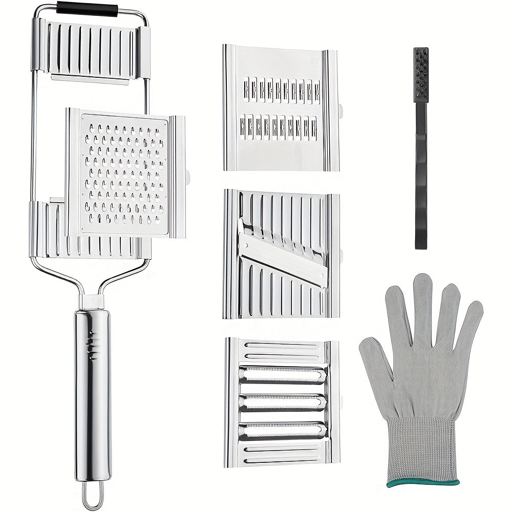 6 in 1 Vegetable Cutter Slicer Grater Chopper Shredder Stainless Steel