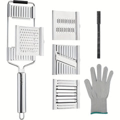 6 in 1 Vegetable Cutter Slicer Grater Chopper Shredder Stainless Steel