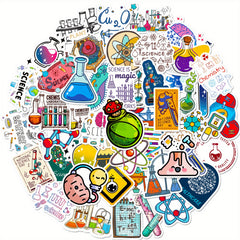50pcs Science Stickers Chemistry Biology Physics Science Classroom Decor
