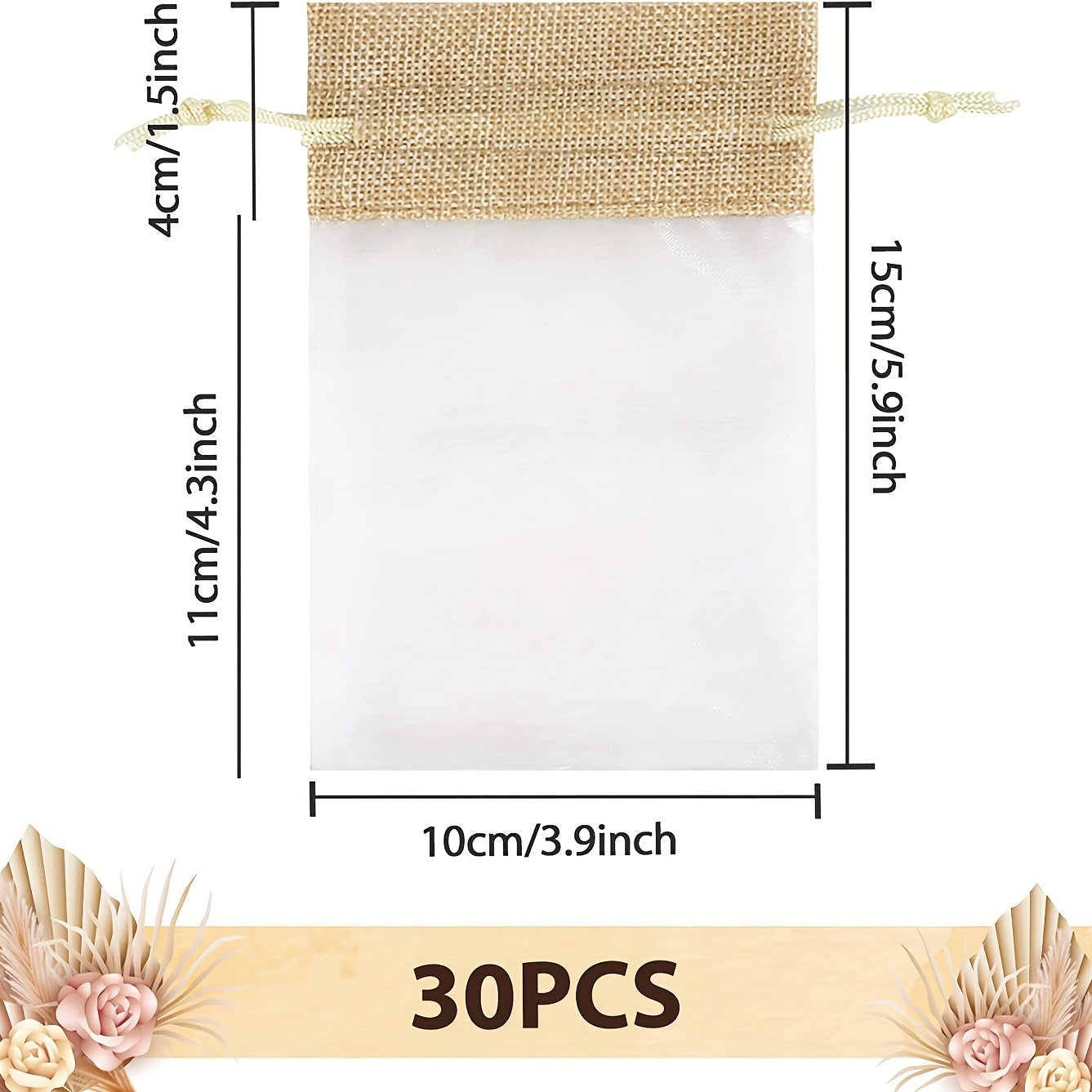30pcs Mini Drawstring Organza Bags Halloween Wedding Favors