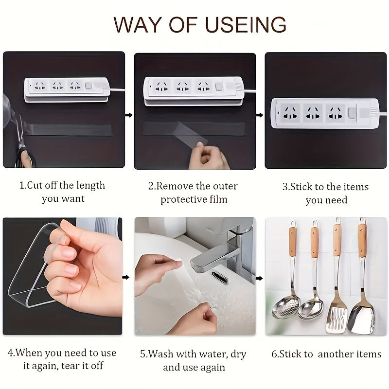 120pcs Transparent Double Sided Adhesive Tape for Various Household Uses