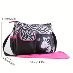 Cartoon Pattern Mommy Shoulder Bag Diaper Bag with Wet and Dry S