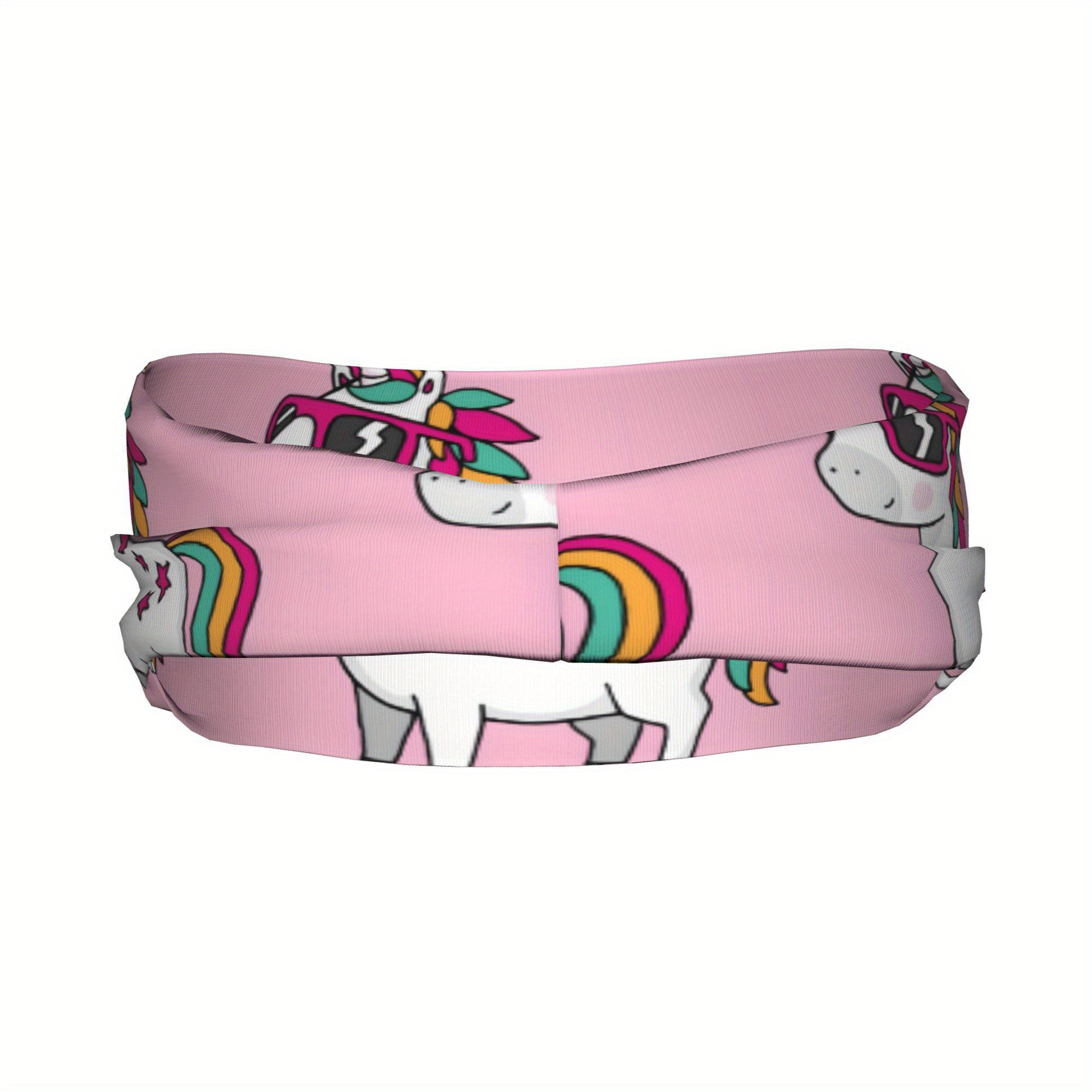 Unicorn Sports Headband Pink Rainbow Design