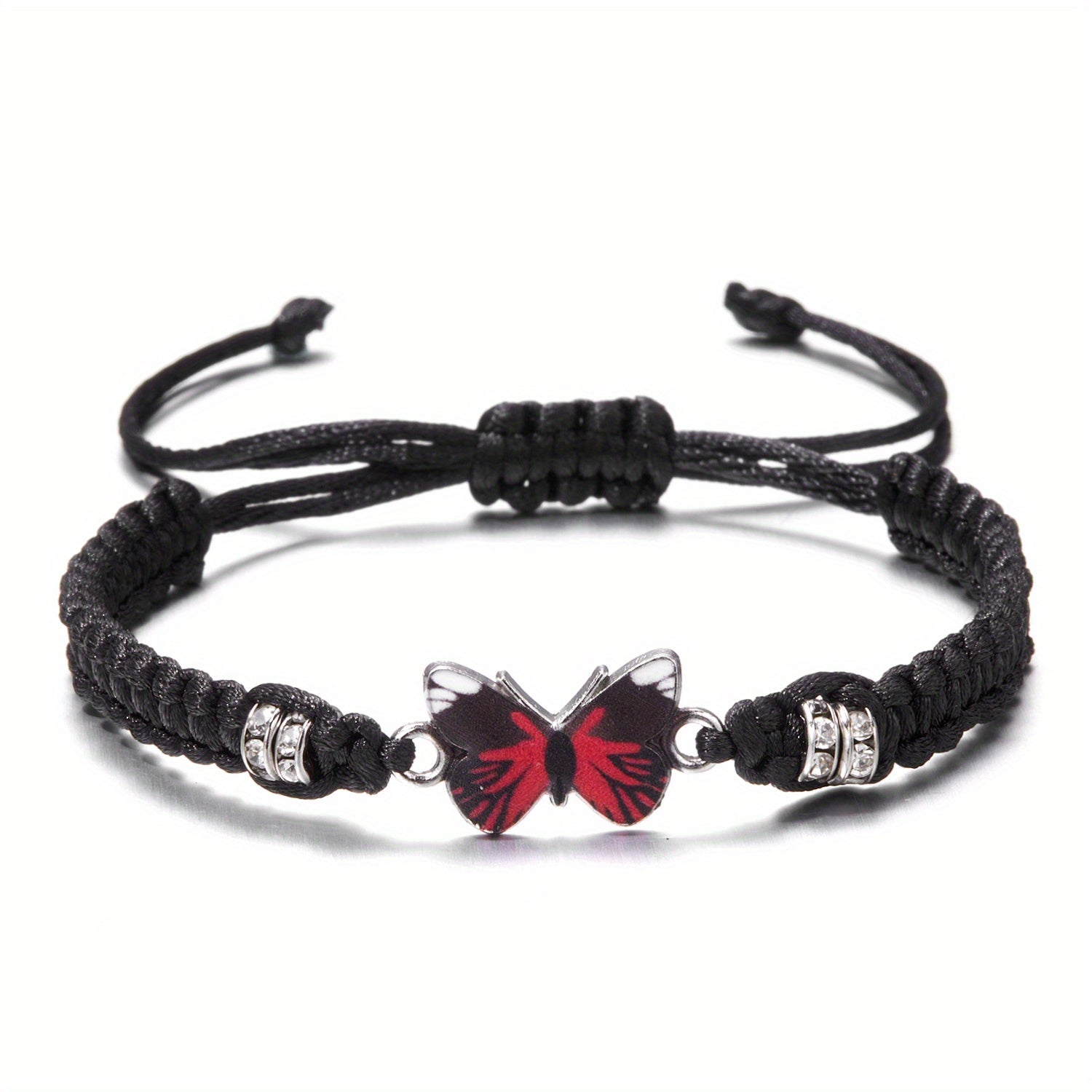 Butterfly Charm Rhinestones Adjustable Bracelet Boho Style