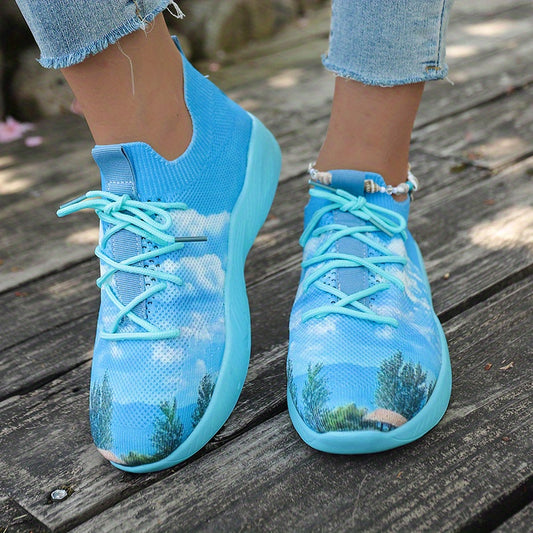 Women's Print Sock Sneakers Lightweight Running Shoes