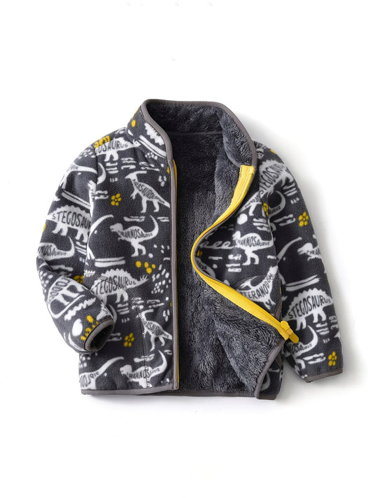 Kids Dino Print Fleece Jacket