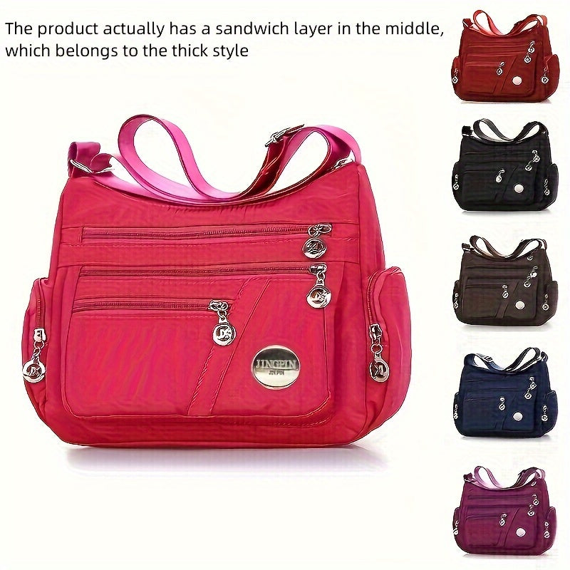 Casual Nylon Crossbody Bag Zipper Purse Shoulder Bag for Women