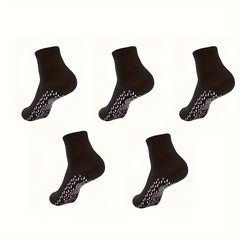 5 Pairs Solid Crew Socks Comfy & Soft Mid Tube Socks Women's Stockings