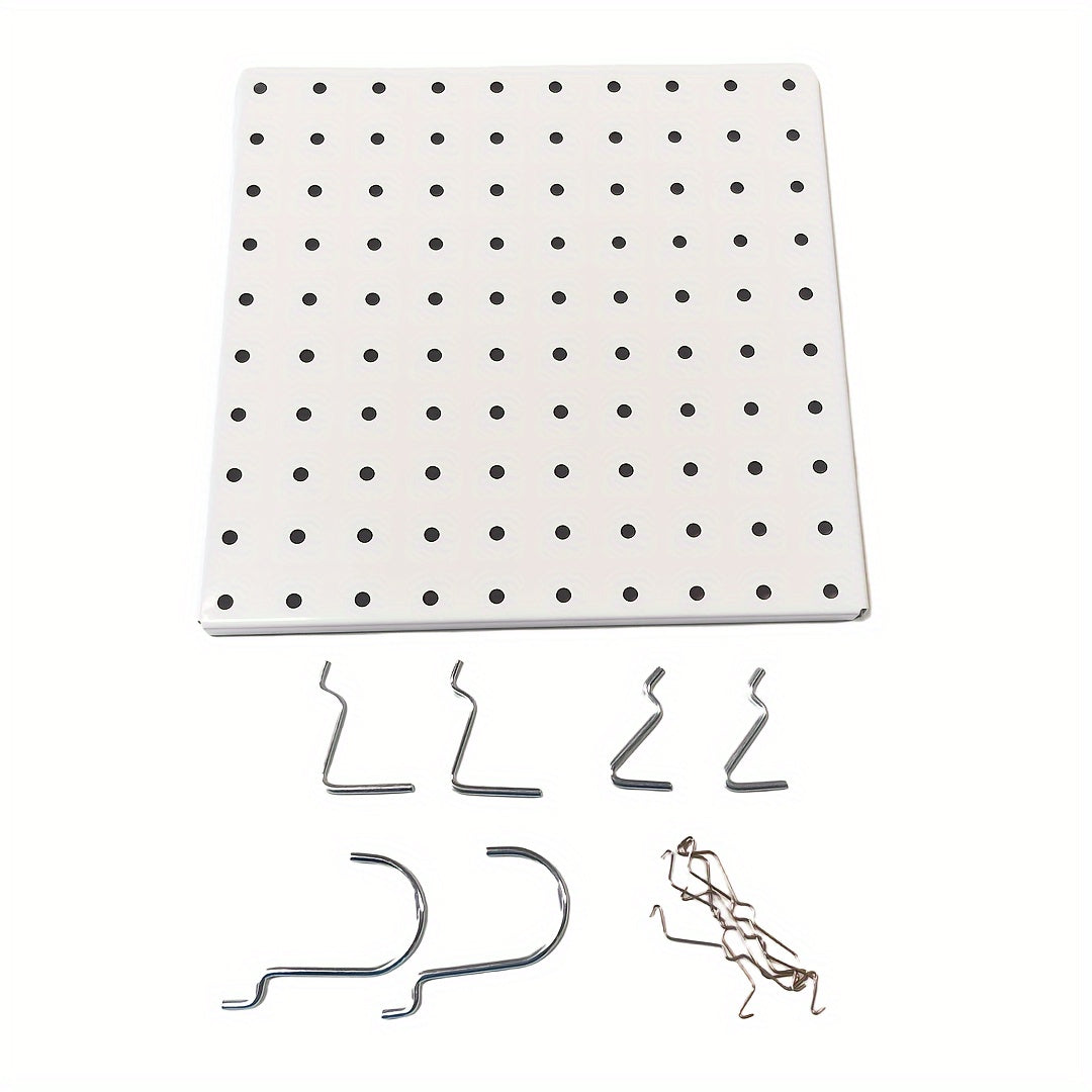 Metal Pegboard w/ 1in Hole Spacing & Screws for Garage Wall Storage