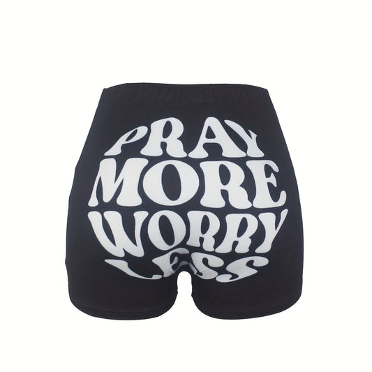 Casual Elastic Waist Skinny Shorts Women's Clothing