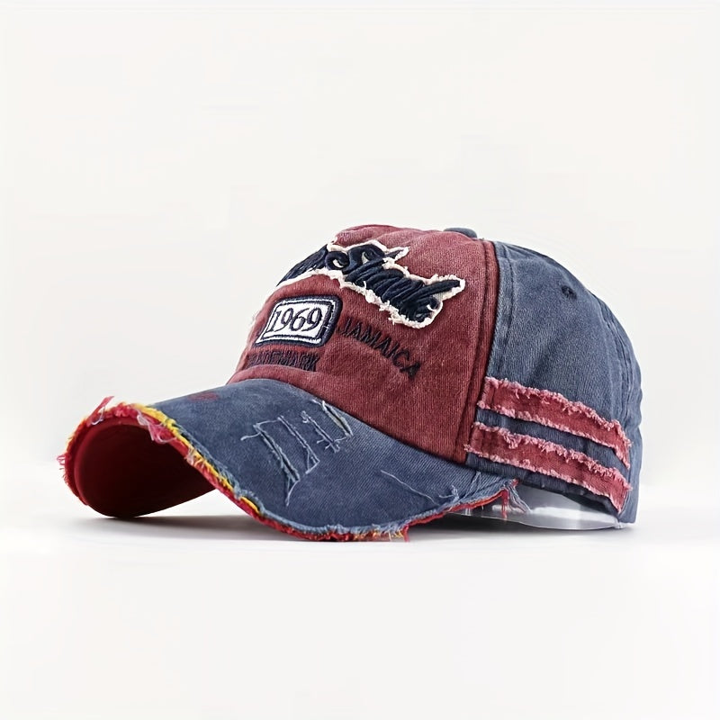 Vintage Washed Embroidered Baseball Cap Sunscreen Hat for Men & Women