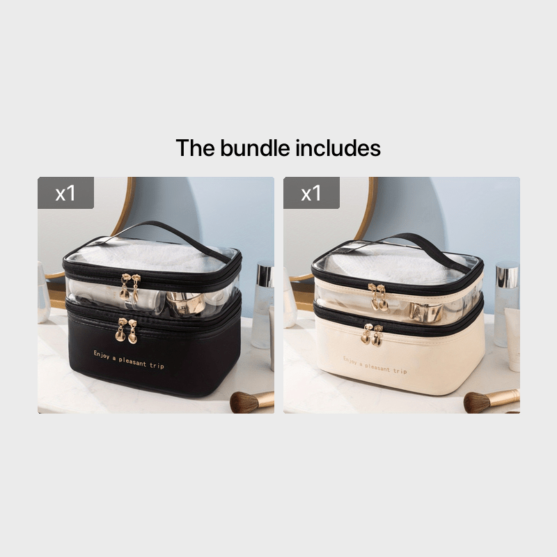 Large Travel Makeup Bag Organizer With Makeup Brush Storage